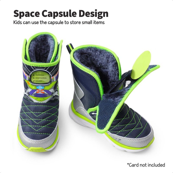 Kids Mid-Calf Lightweight Snow Boots  - NAVY-NEON GREEN - 1